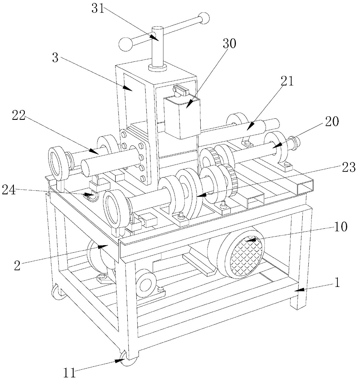 Bending device for hardware machining