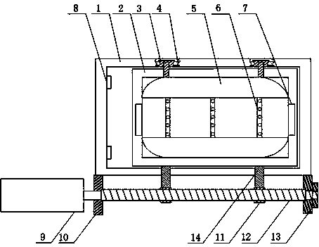 Welding transmission structure of partition plate of oil tank