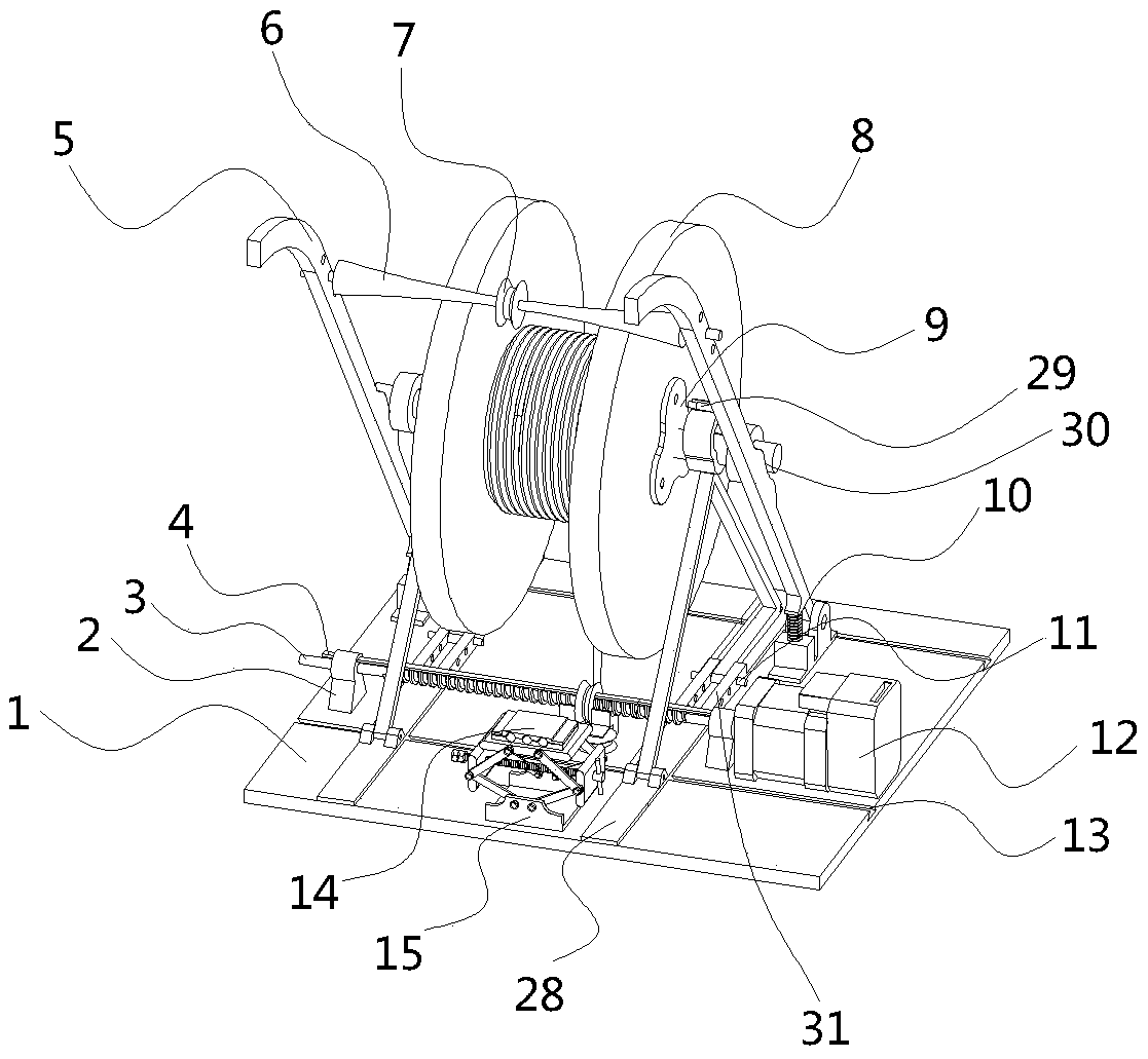 Transmission line iron tower pile wire releasing device and its construction method