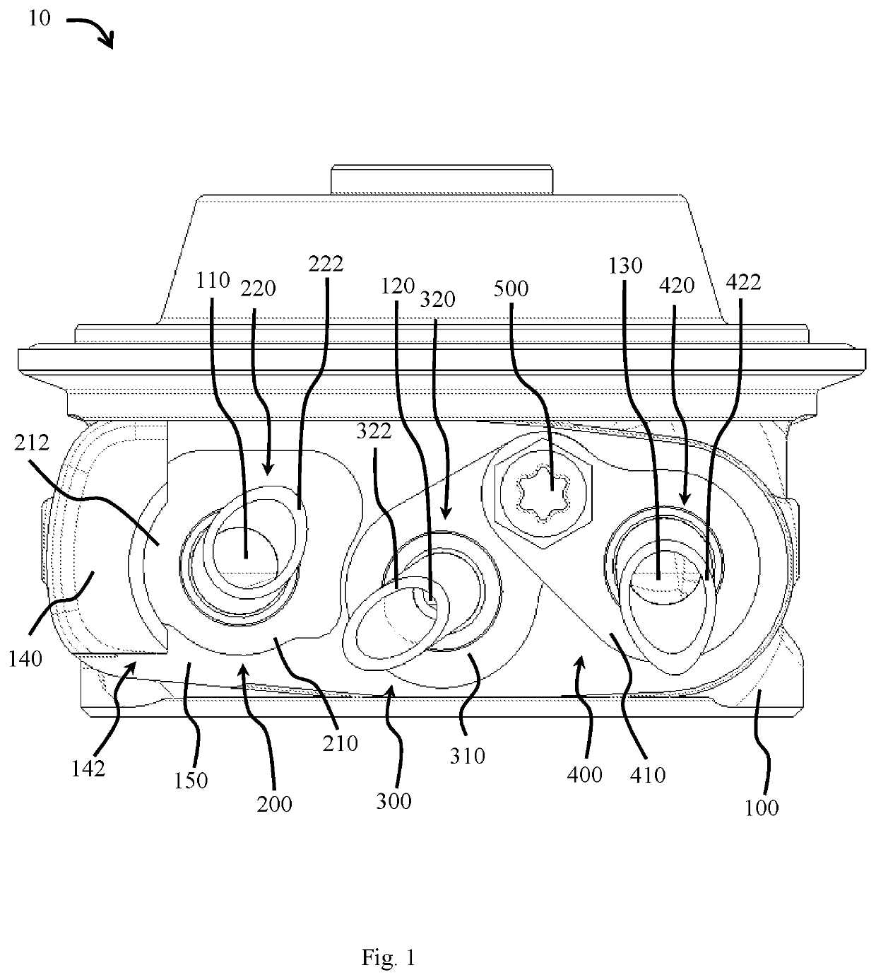 Housing assembly for a turbocharger and method for fixing multiple connections to a housing