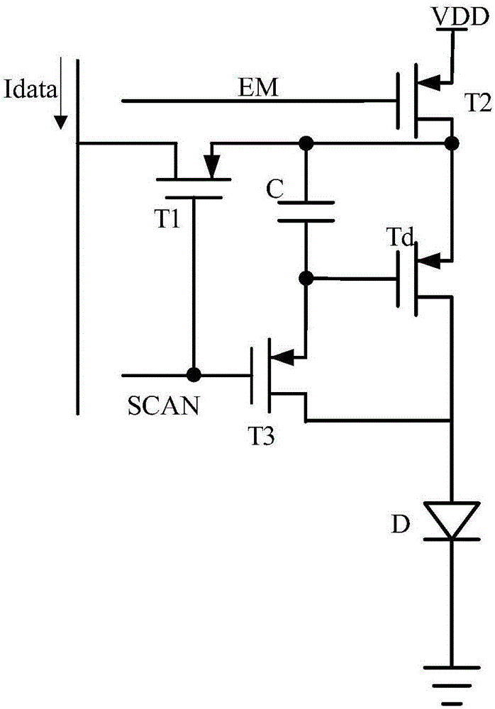 AMOLED pixel driving circuit and method realizing voltage and current mixed programming