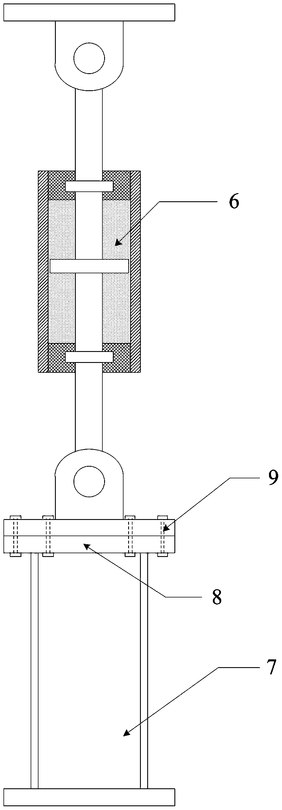 Vibration damper with viscous damper structure for structural testing machine