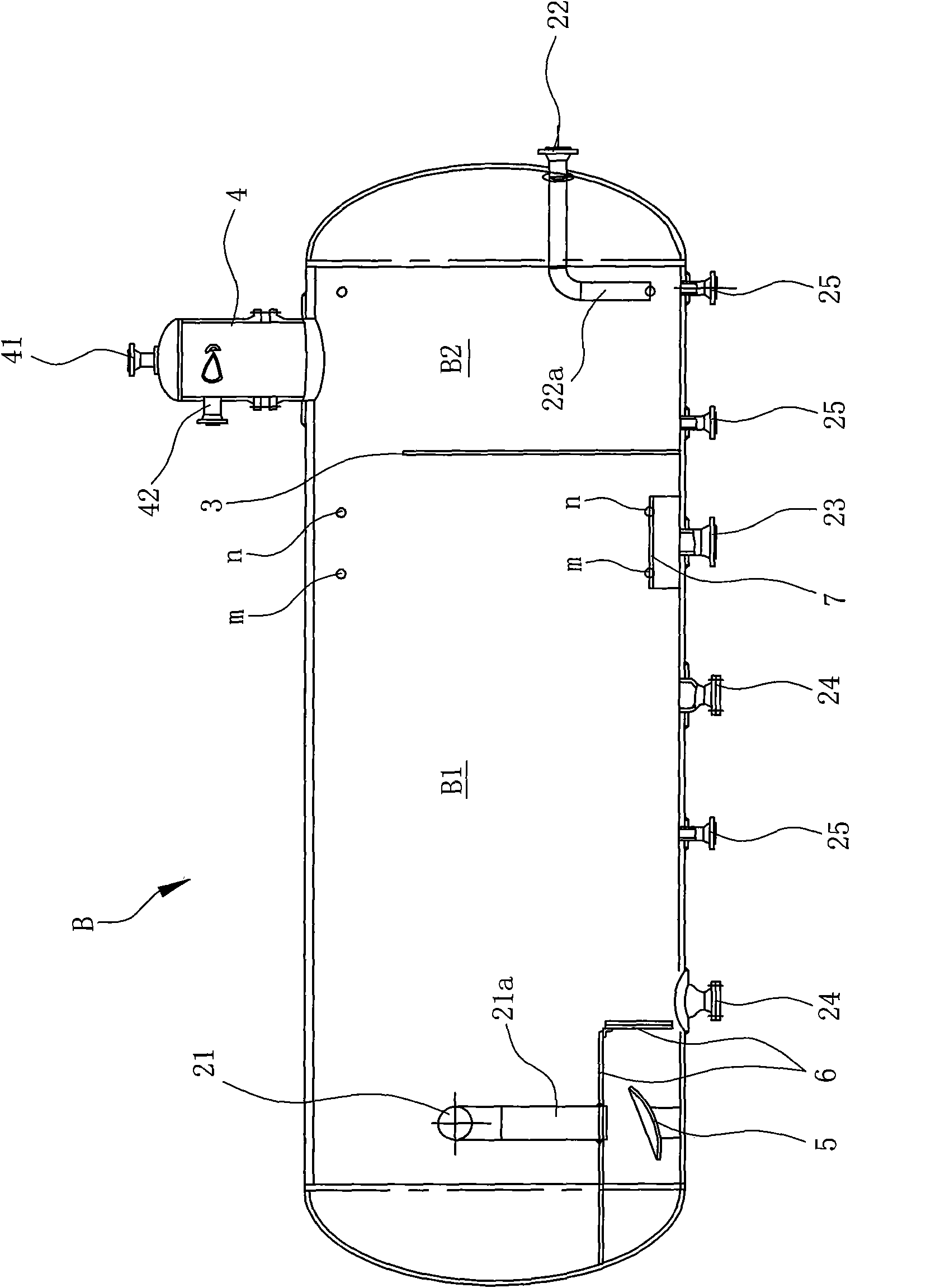 Gas-oil-water three-phase separating device