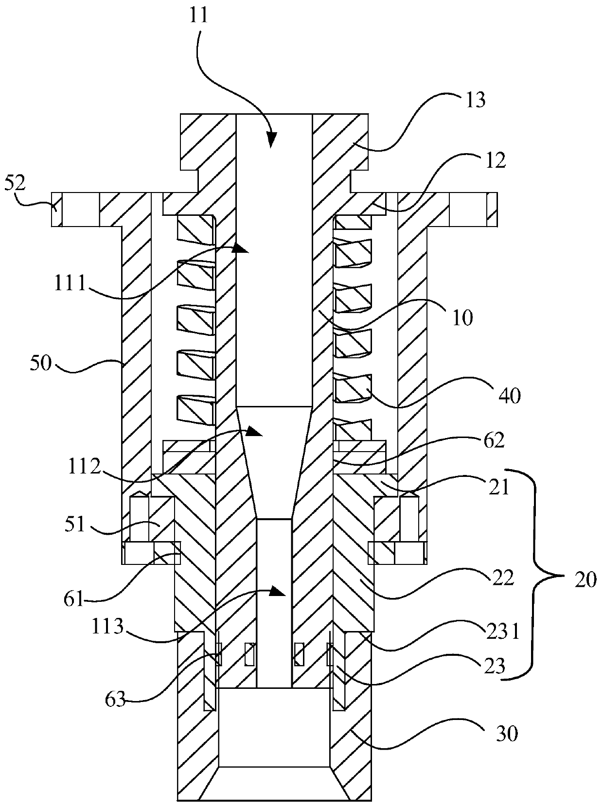 Discharging mechanism, joint filling device and joint filling robot