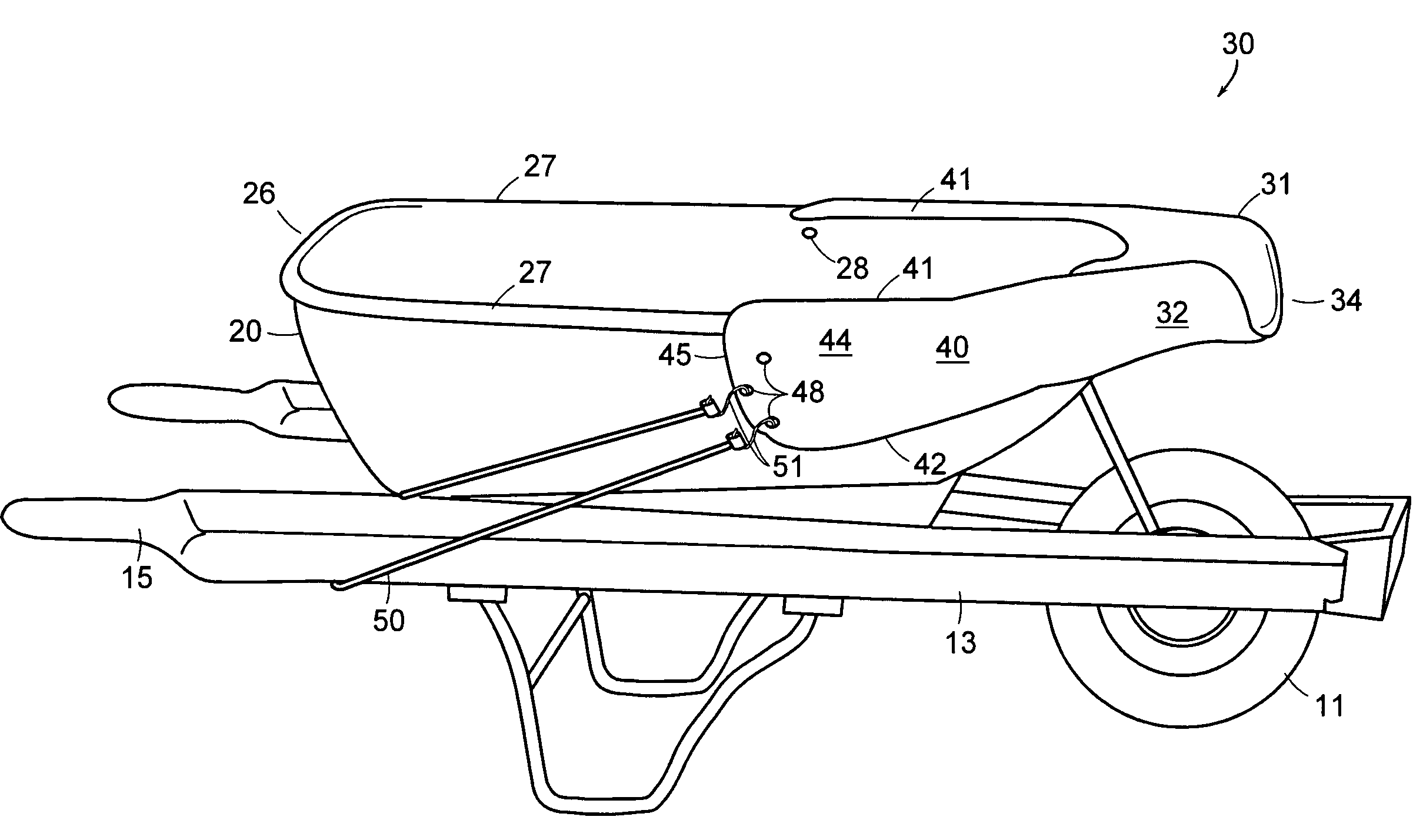 Wheelbarrow chute attachment