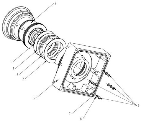 An airborne camera back focus anti-loosening locking structure