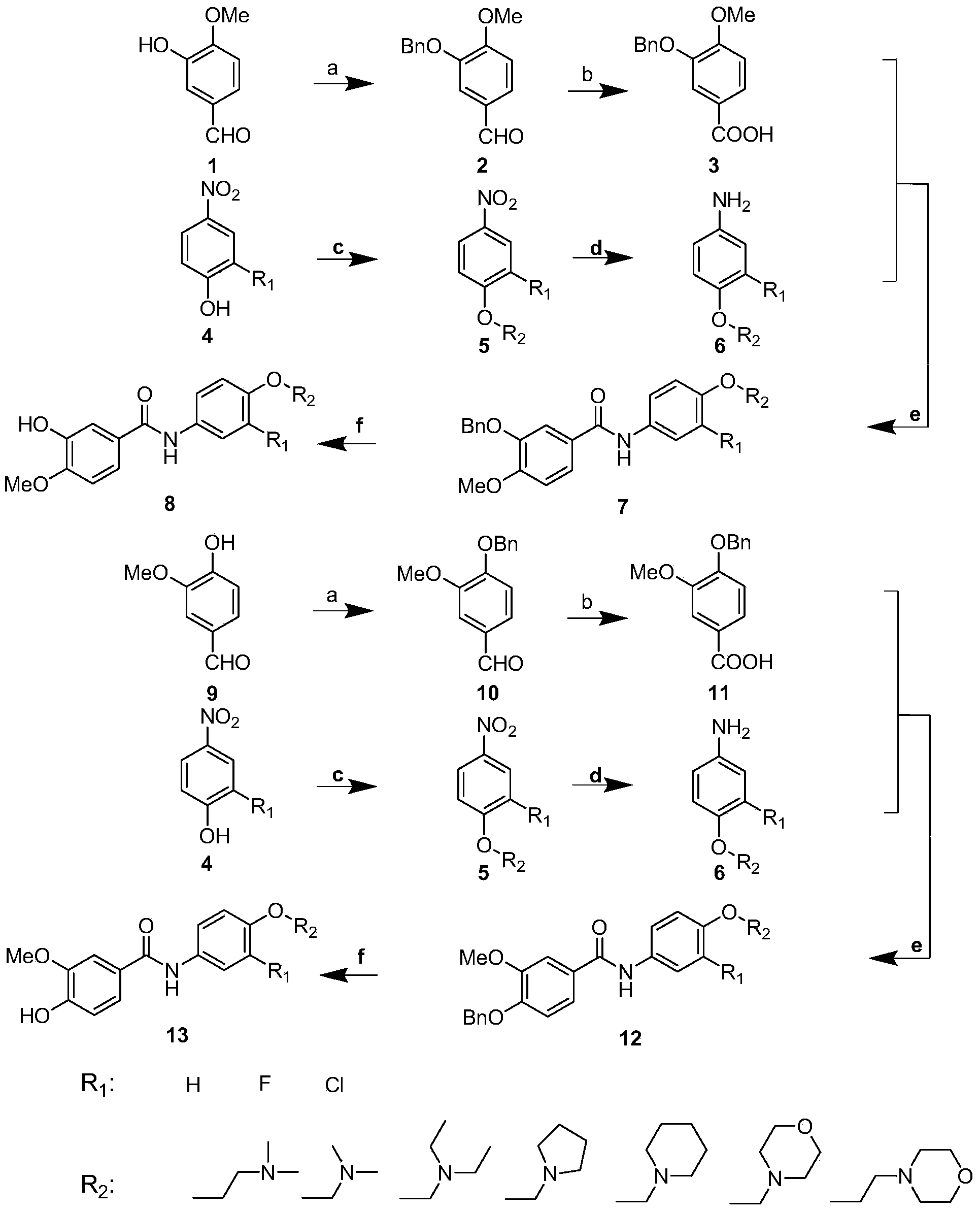 Benzamide compound with antitumor activity as well as preparation method and application thereof