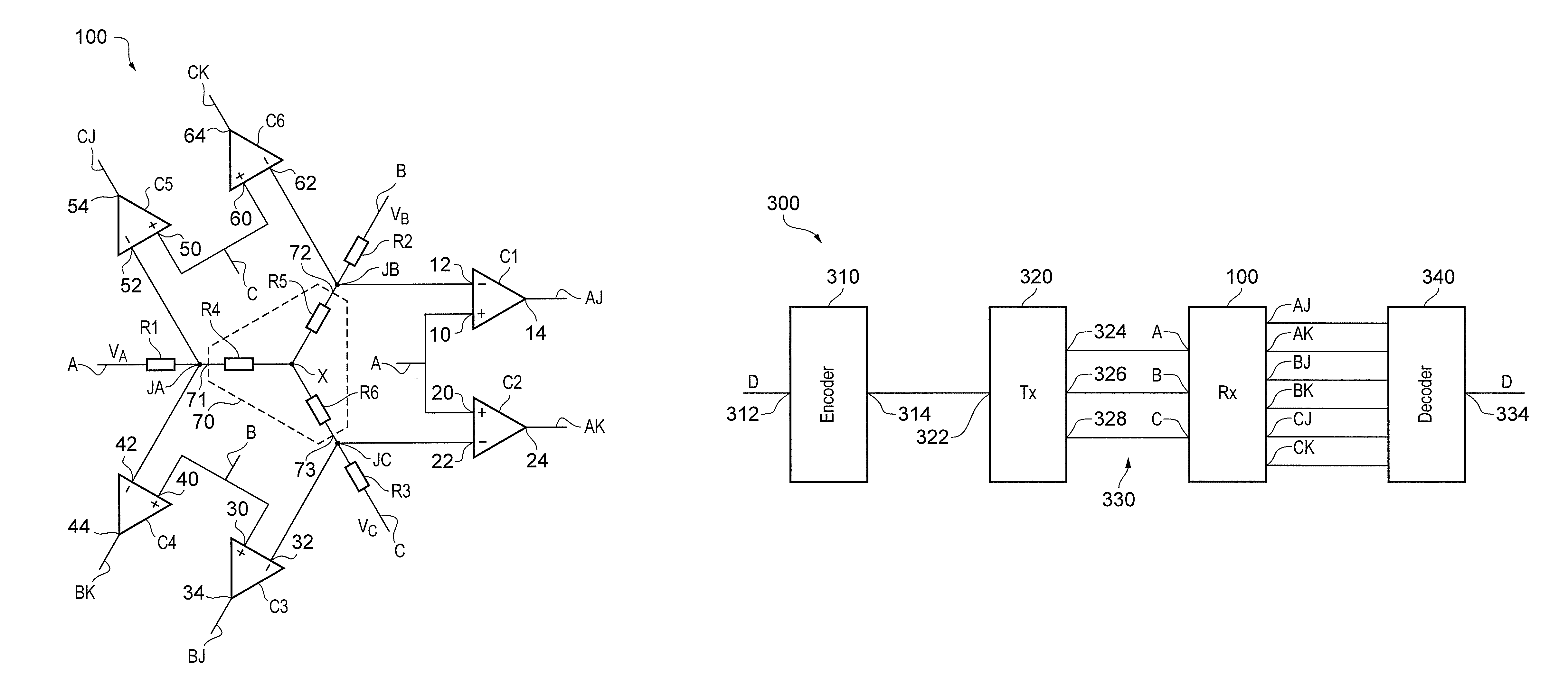 Three-wire three-level digital interface