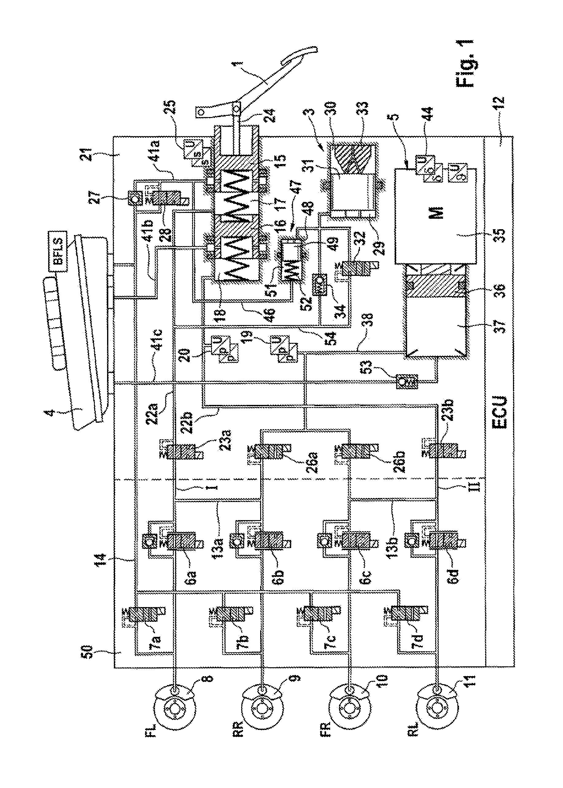 Braking System for Motor Vehicles and Method for the Operation of a Braking System
