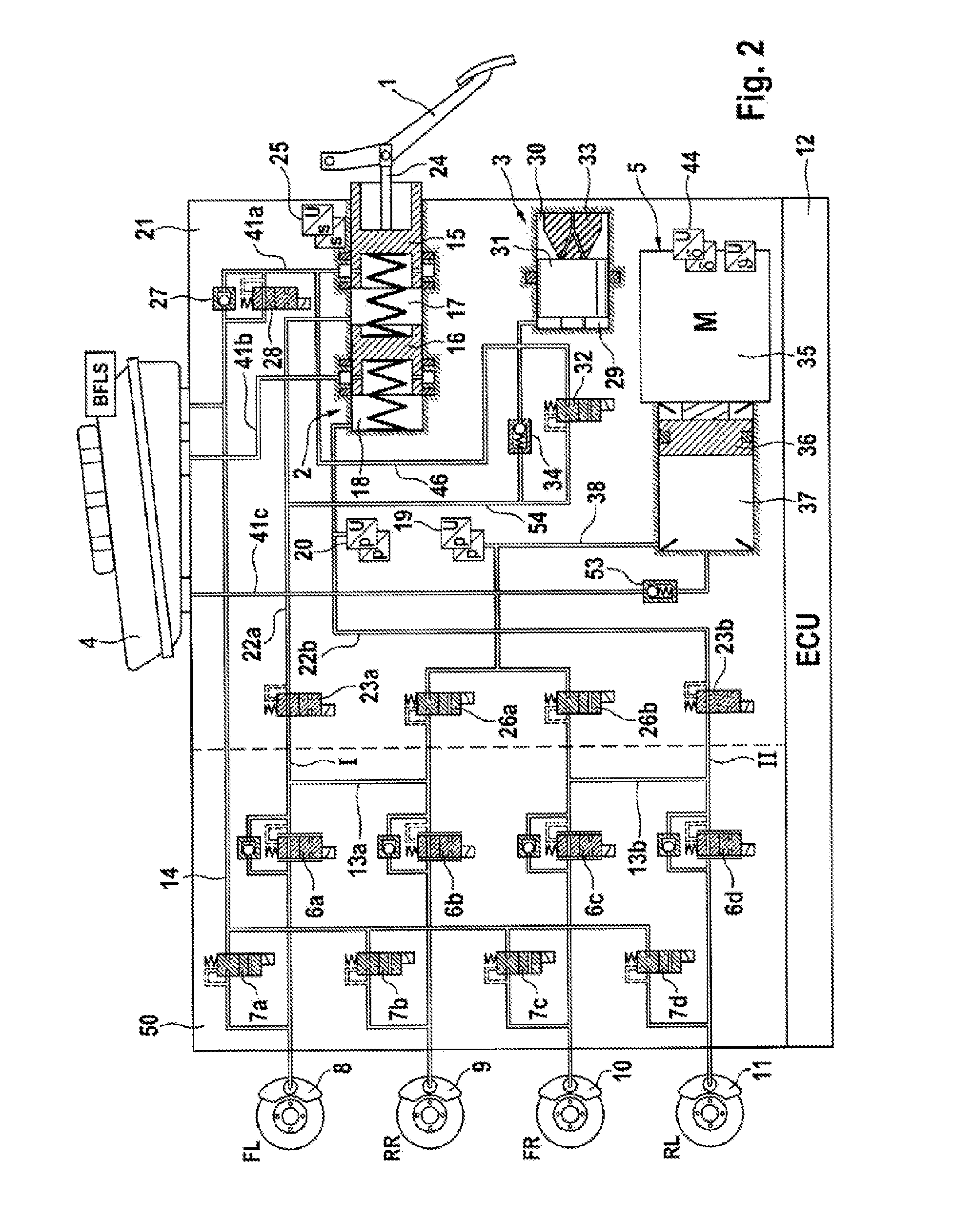 Braking System for Motor Vehicles and Method for the Operation of a Braking System