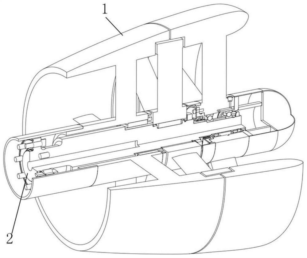 A test device for hydrodynamic performance of a shaftless pump jet propeller