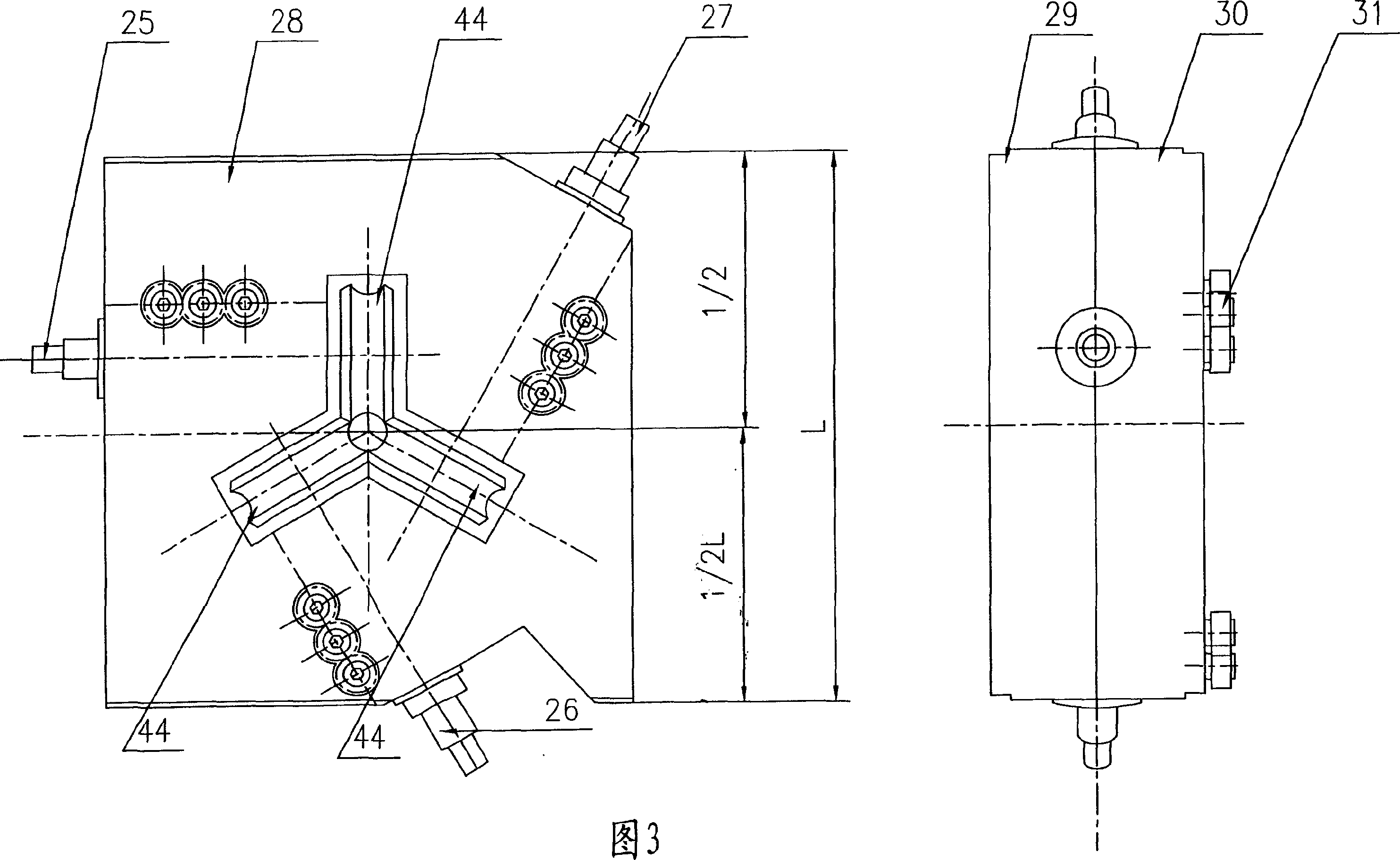 Rolling mill for wire rod material and tandem mill set