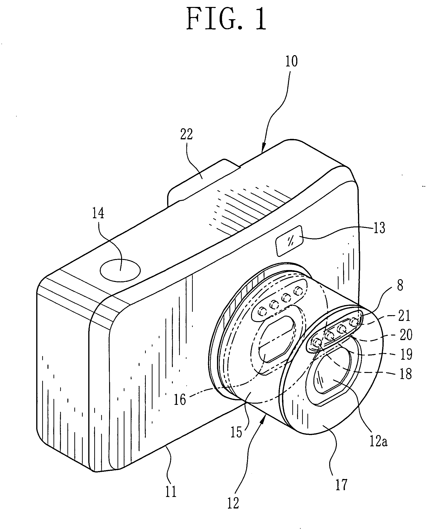 Image taking apparatus with flash device