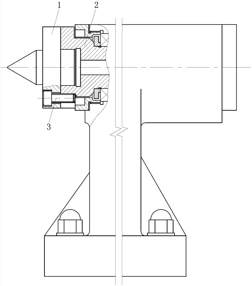 Mounting structure of machine tool centre and centre shaft