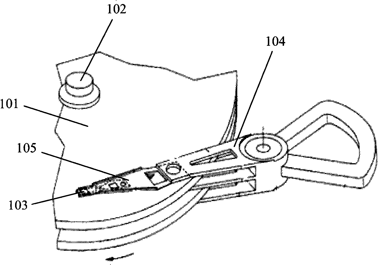 Combination of cantilever part and magnetic head folding sheet with vibrating sensor and manufacturing method thereof