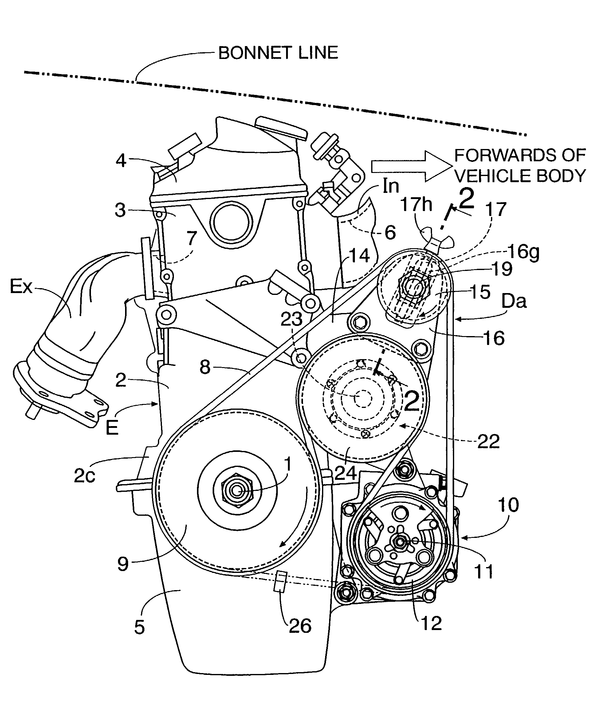 Auxiliary-driving system in engine