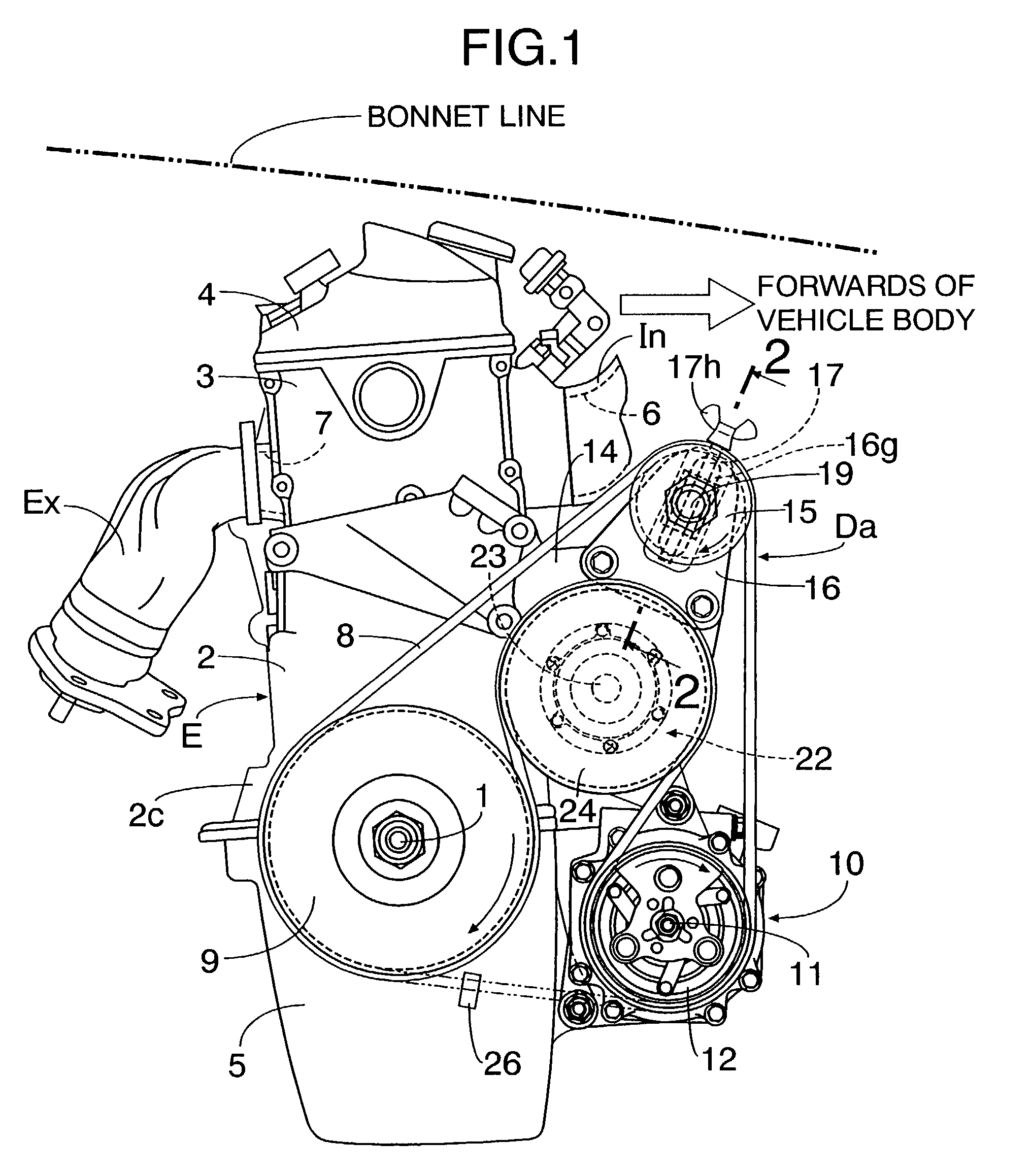 Auxiliary-driving system in engine