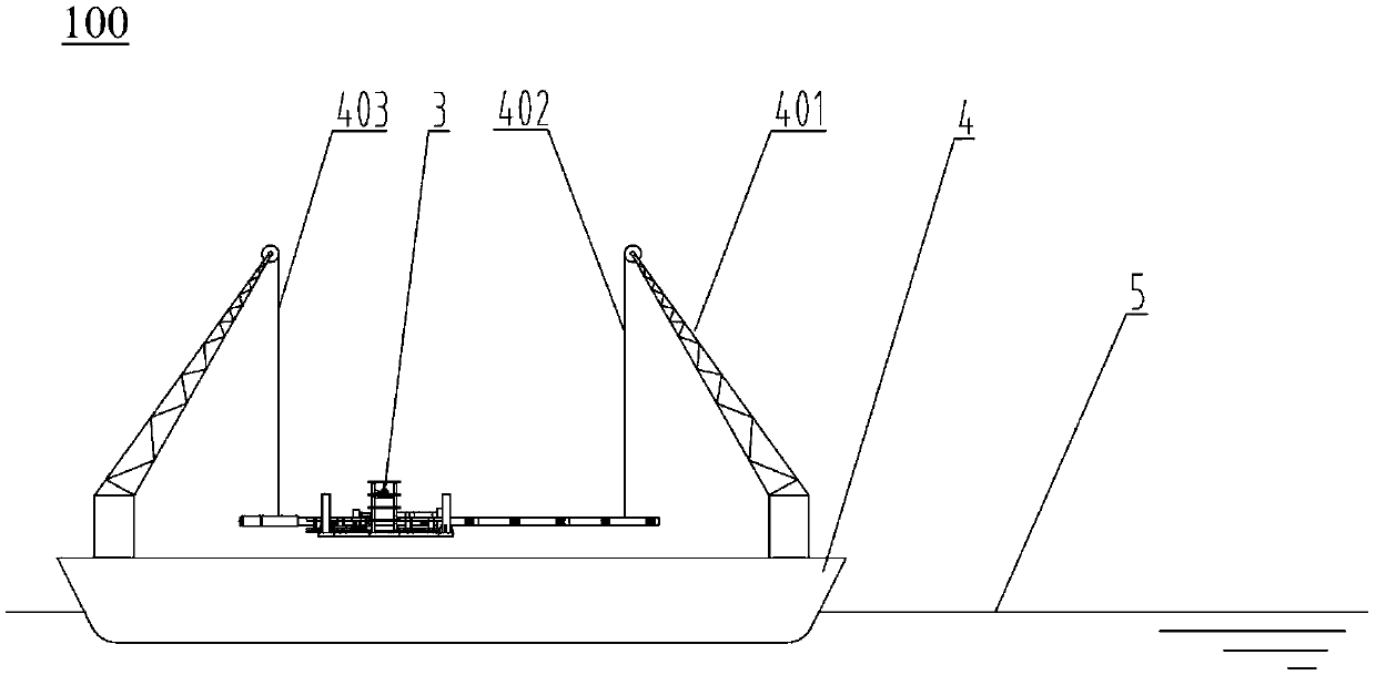 Bottom supporting steel beam threading equipment and method for salvaging sunken ship