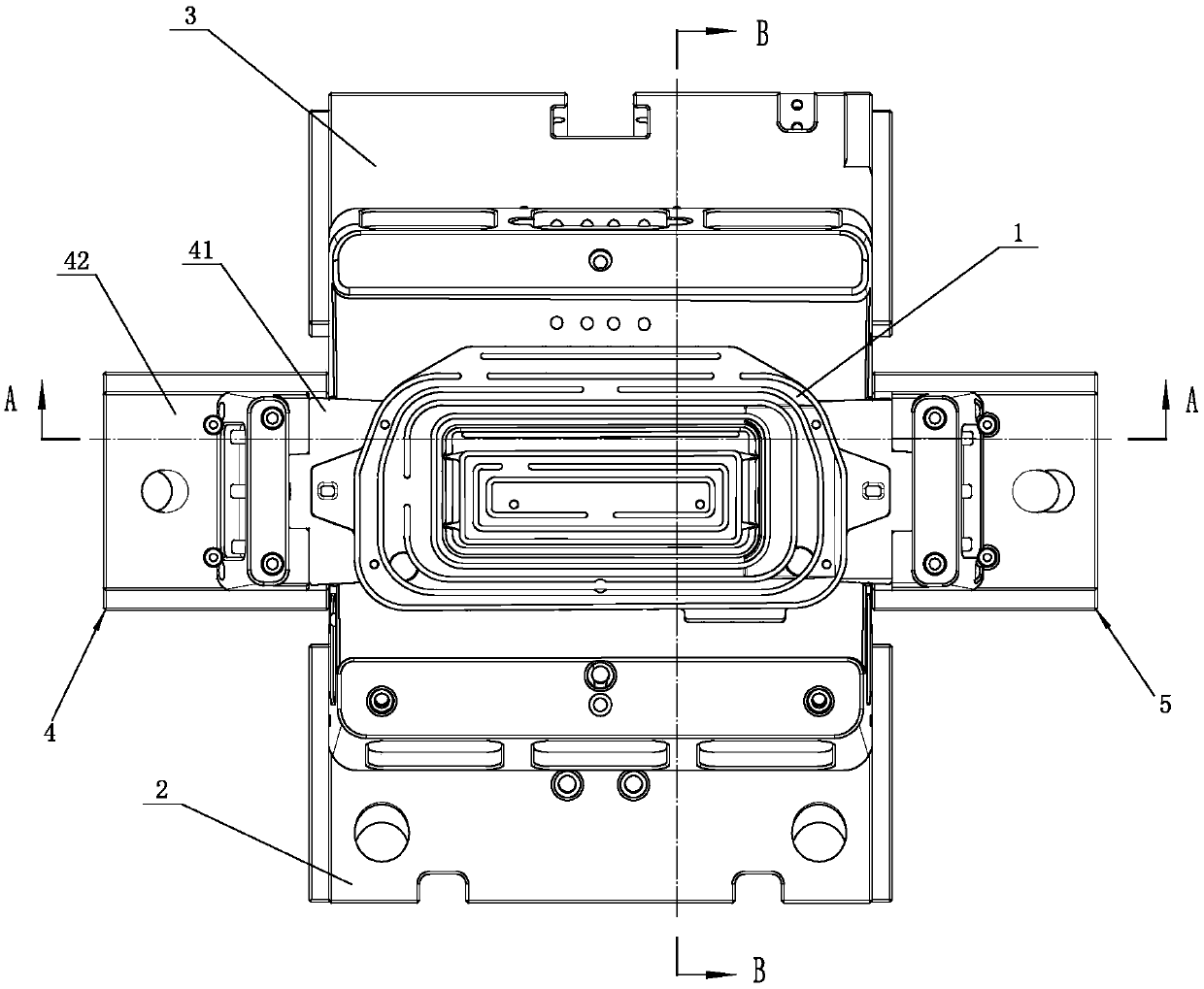 High-efficiency forming device for airbag baffle