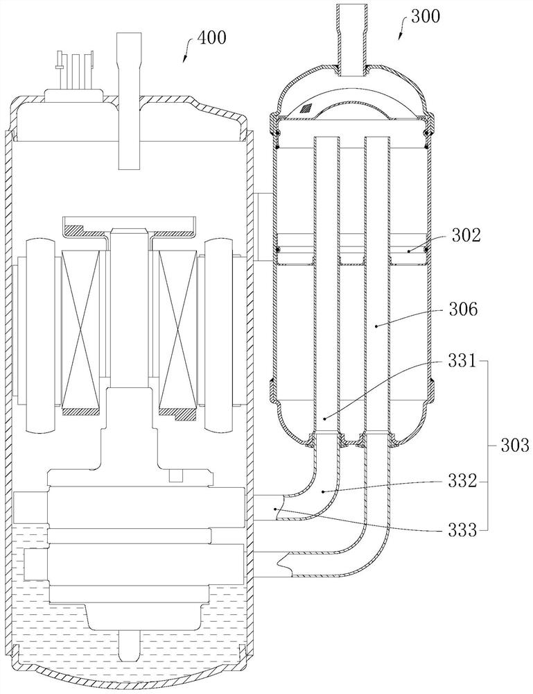 Gas-liquid separator, compressor assembly and air conditioner