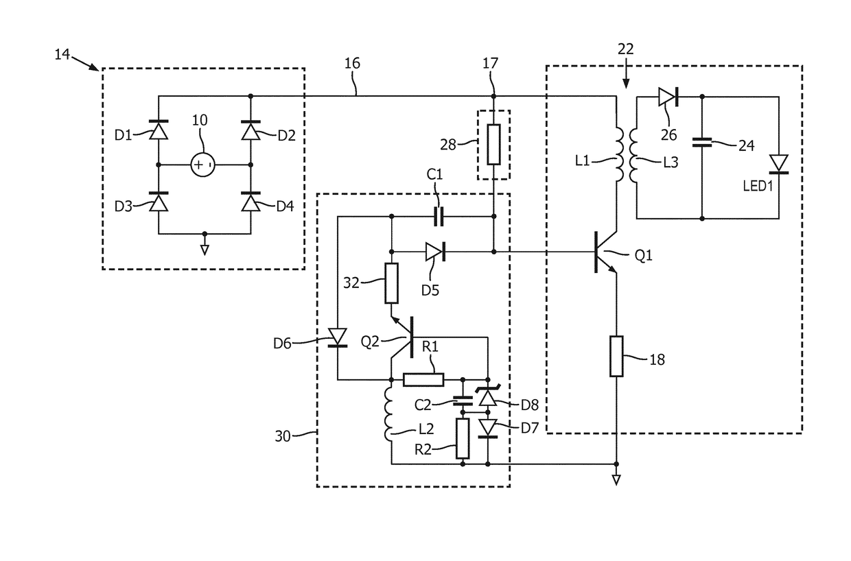 LED driver circuit, and LED arrangement and a driving method