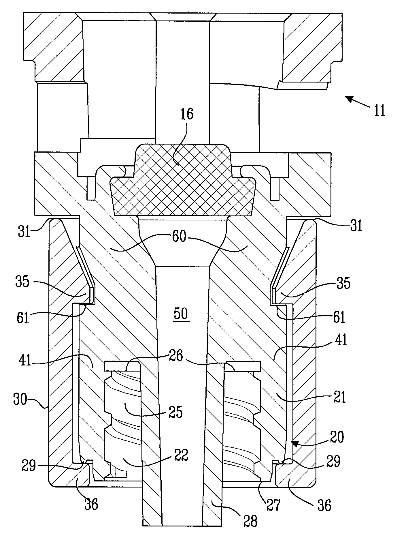 Connection arrangement and method for connecting a medical device to the improved connection arrangement