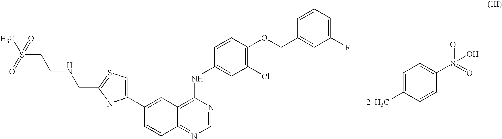 Quinazoline ditosylate salt compounds