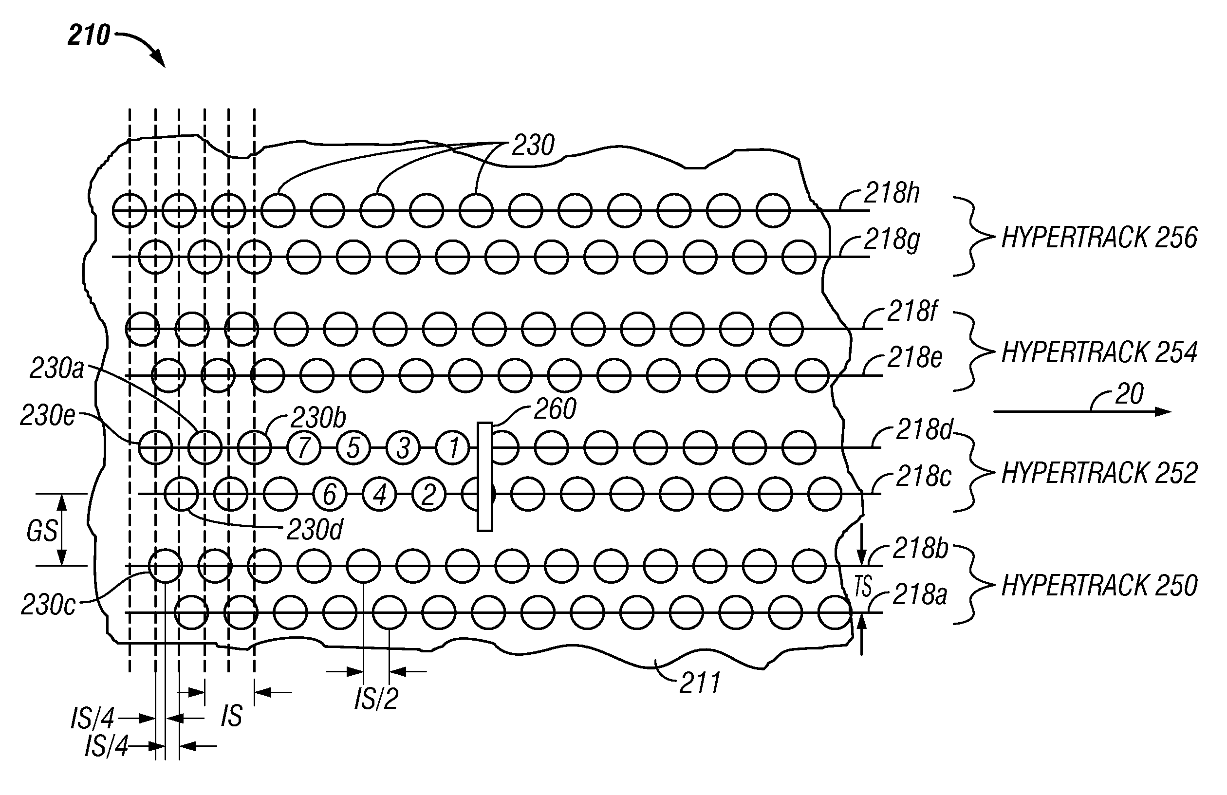 Patterned magnetic recording medium with data island pattern for improved reading and writing and magnetic recording system incorporating the medium