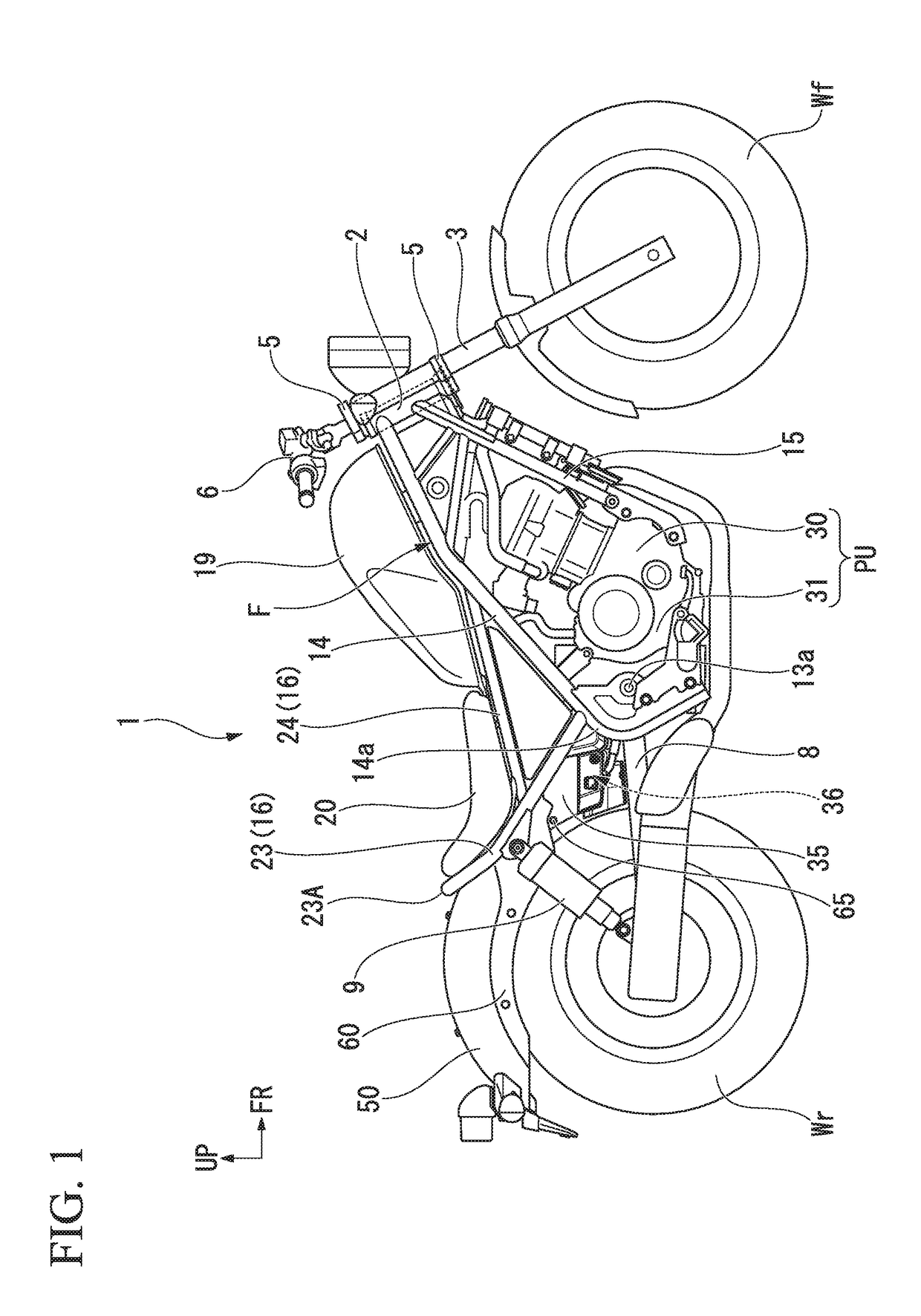 Reservoir tank mounting structure of saddle riding vehicle