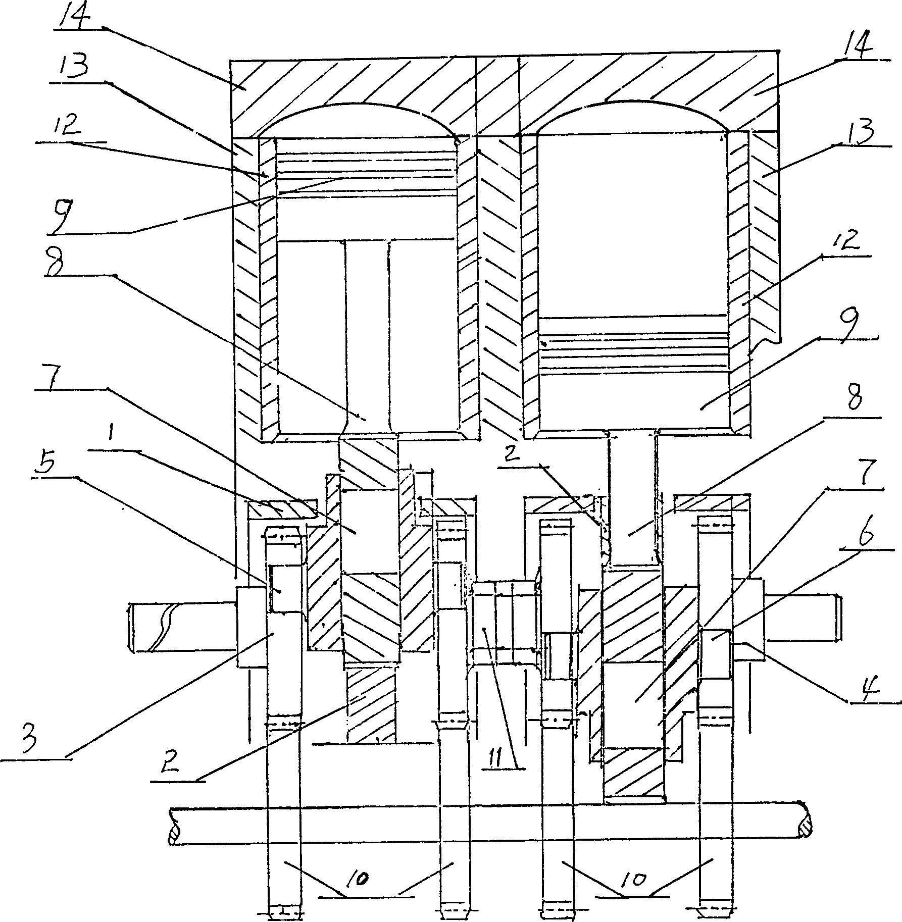 Piston zero side pressure technology and apparatus of high efficient internal-combustion engine