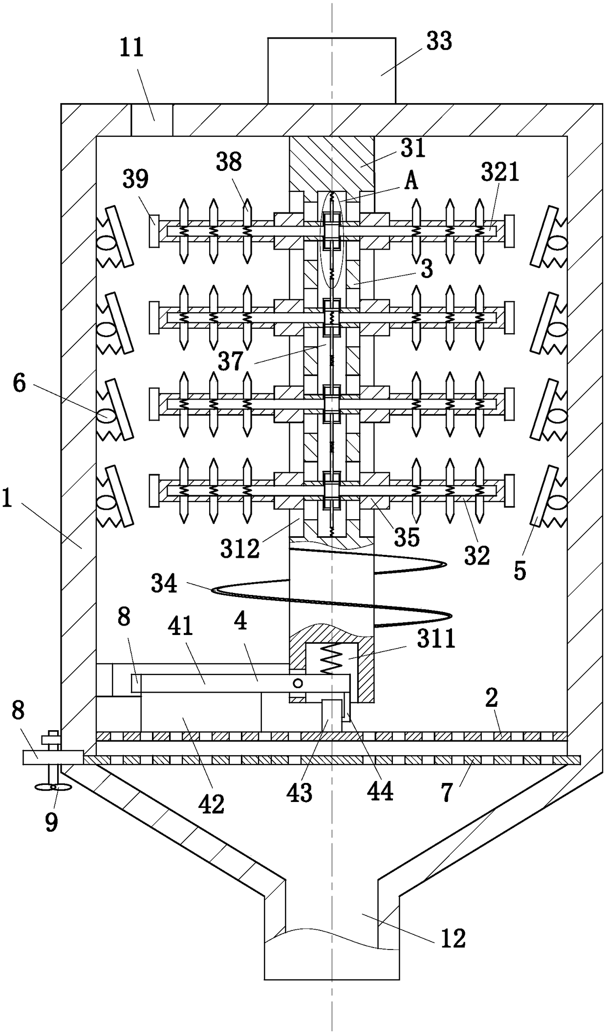 Rare earth ore fine-processing device and control system thereof
