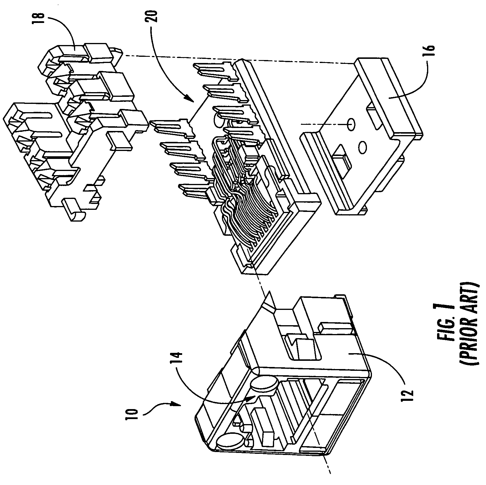 Communications jack with printed wiring board having self-coupling conductors