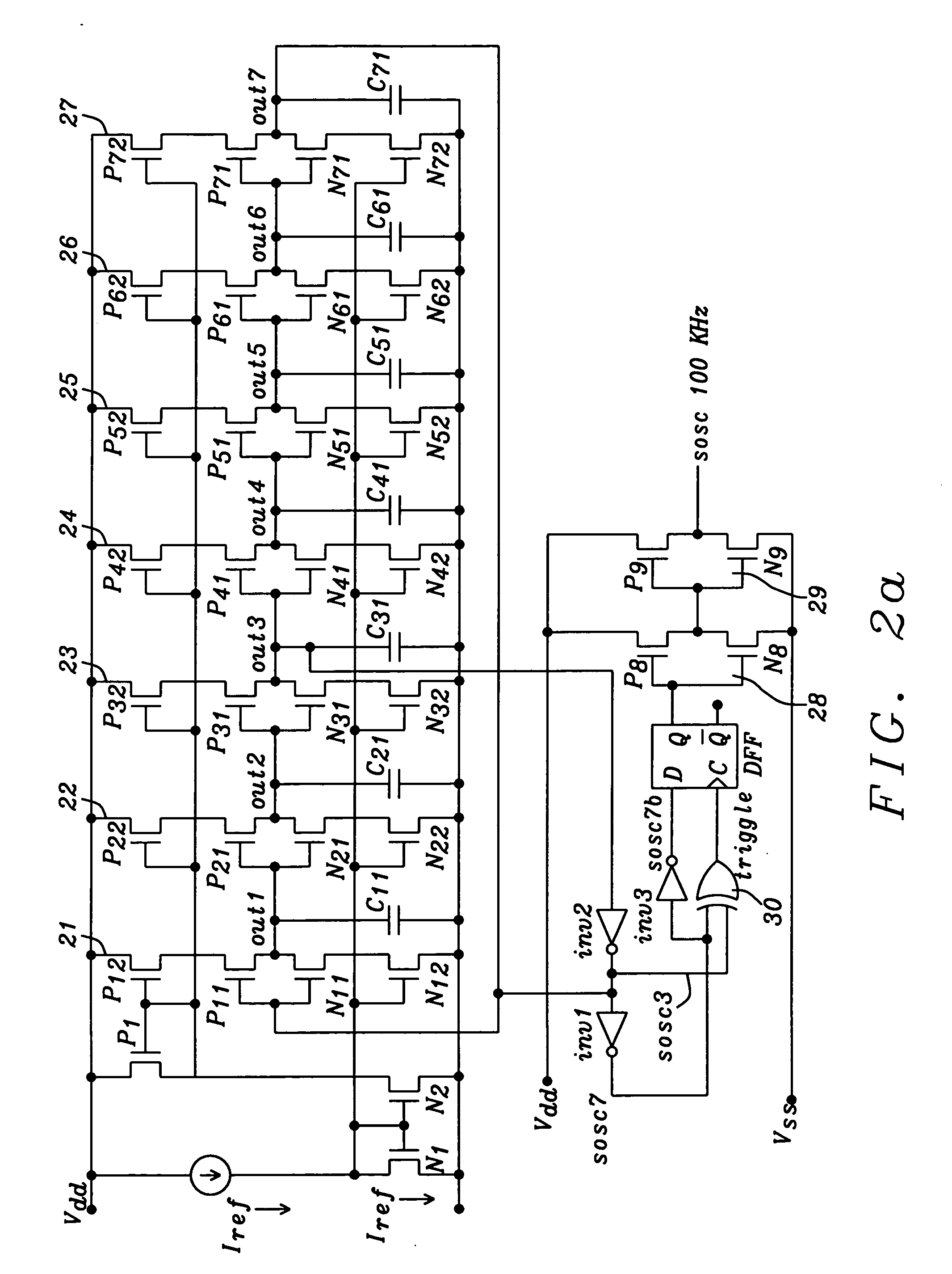 Ring oscillator with constant 50% duty cycle and ground-noise insensitive