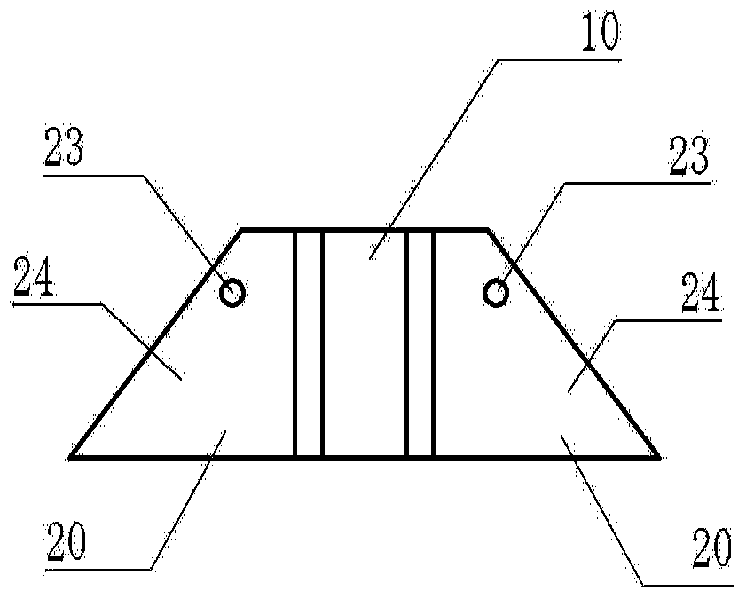 Support body with opening and closing legs