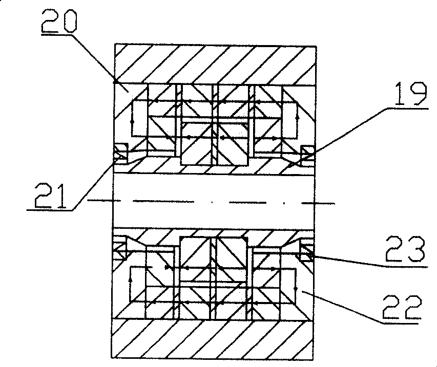 Permanent-magnet and turbine composite bearing