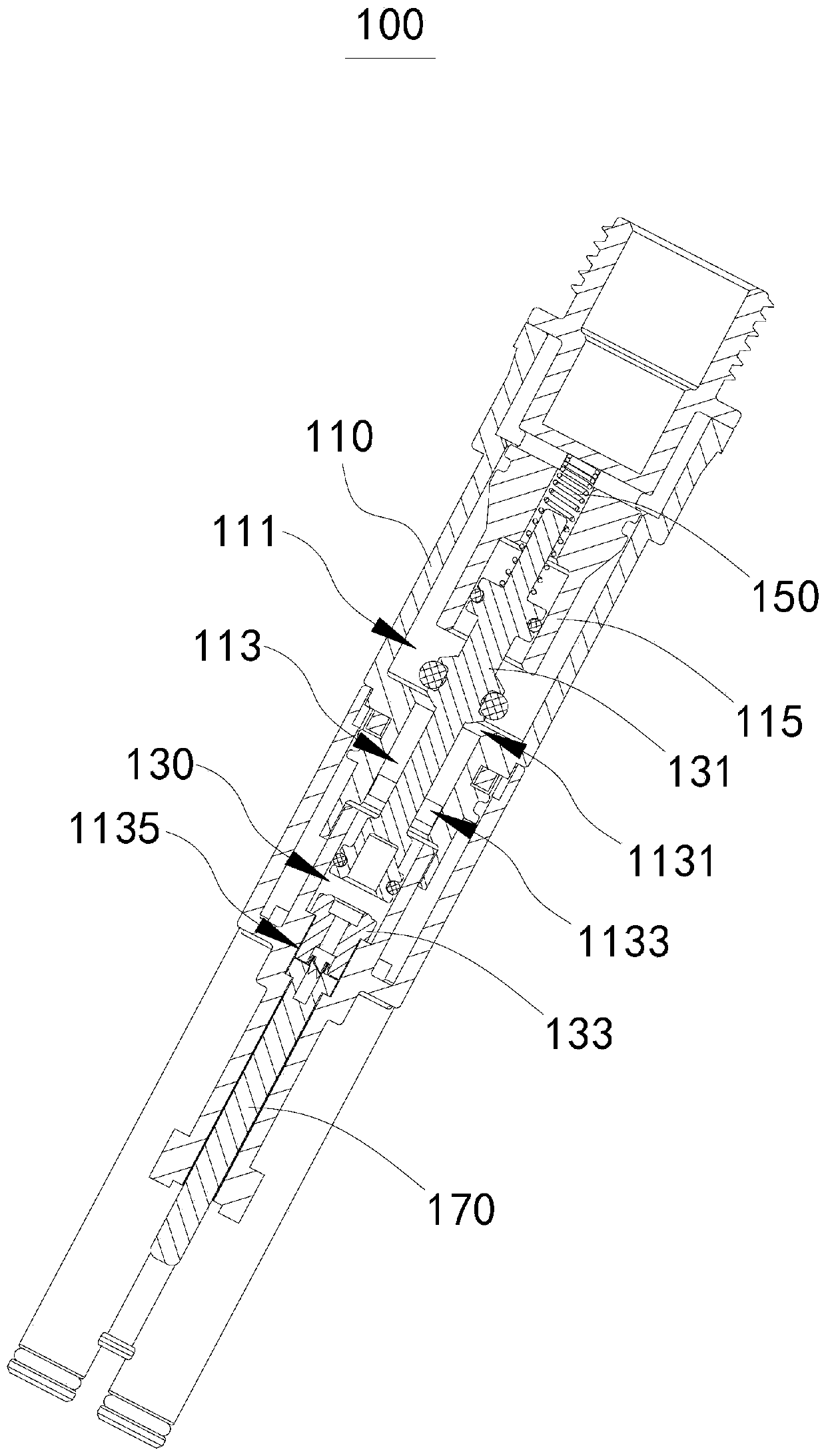 Shower head water stop structure and shower head assembly