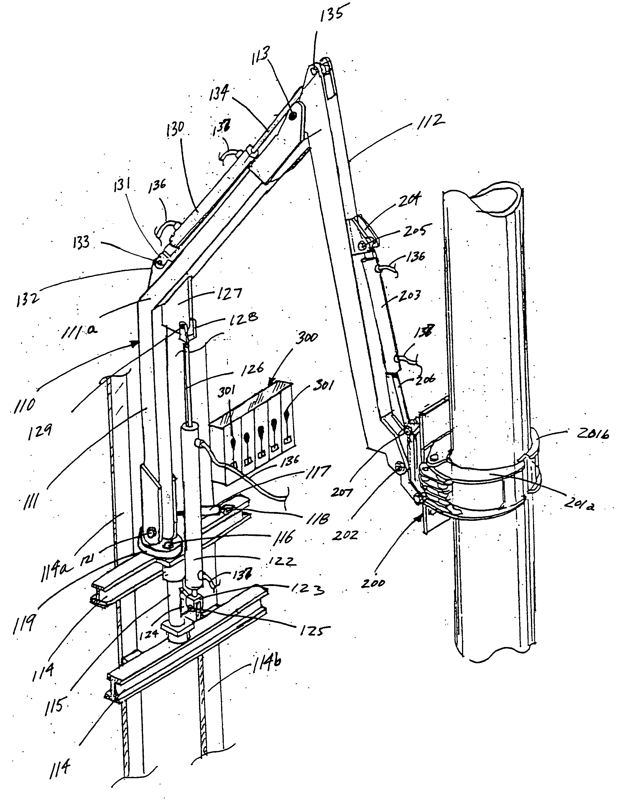 Apparatus for positioning and stabbing pipe in a drilling rig derrick