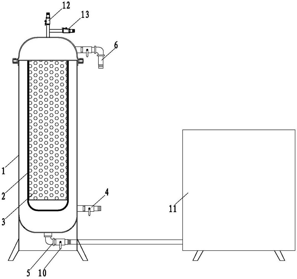 Externally-pressed flow-returnable multi-layer bag type filtering device