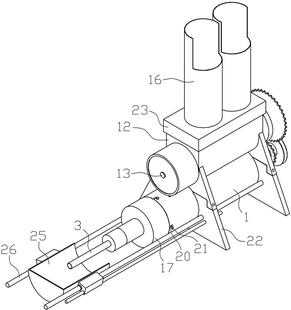 Conveying device of solid strain inoculation machine