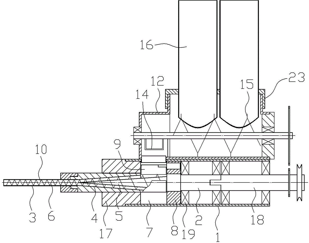 Conveying device of solid strain inoculation machine