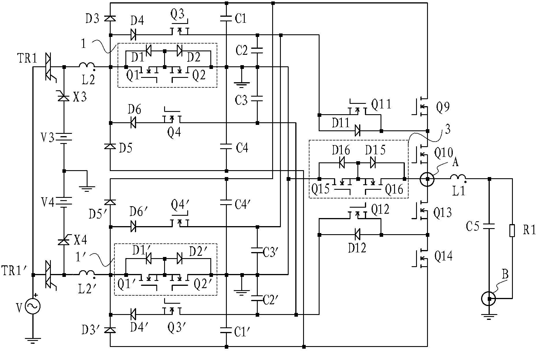 Five-level power converter and its control method and control device