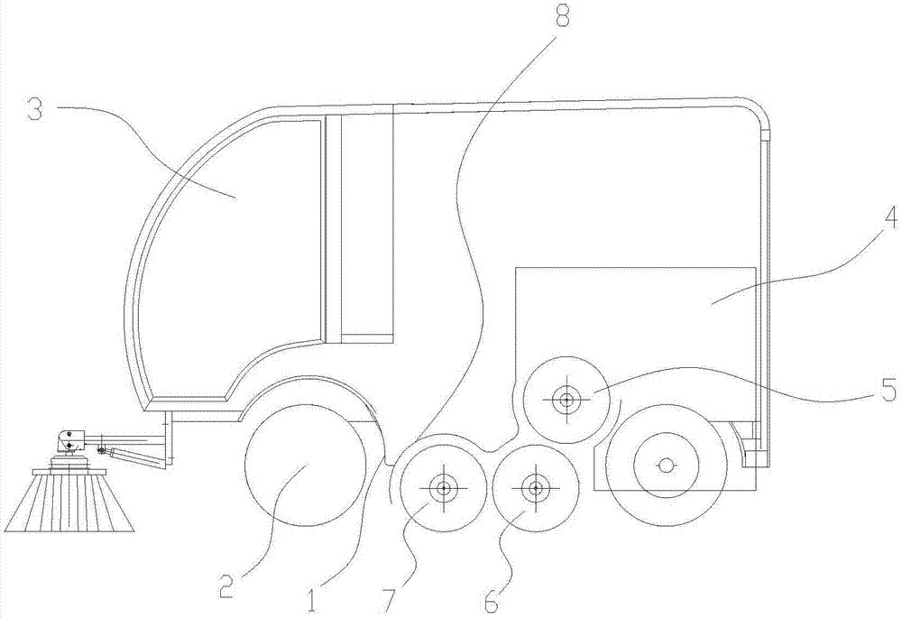 Motor sweeper with bi-directional sweeping rollers