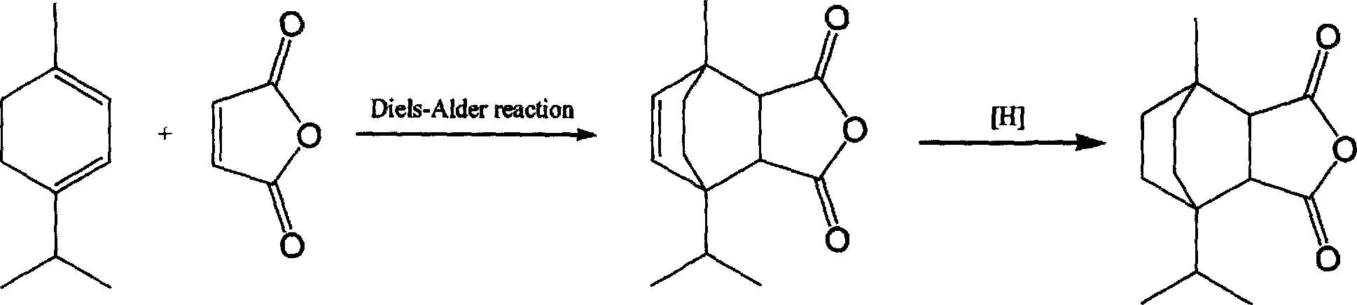 Use of 1-methyl-4-isopropyl-bicyclo[2, 2, 2] octane-2, 3-diacid anhydride