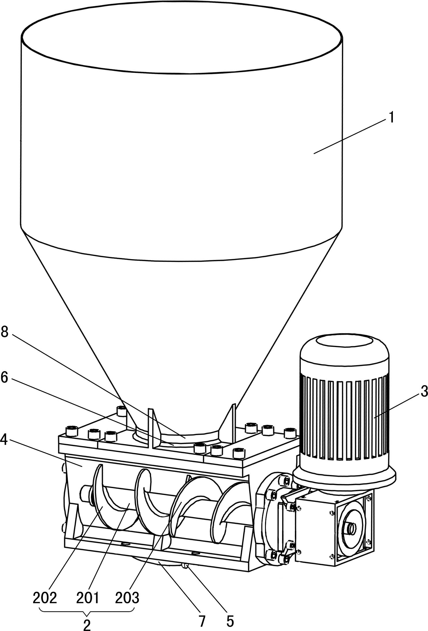 Forced feeding device with mixing function