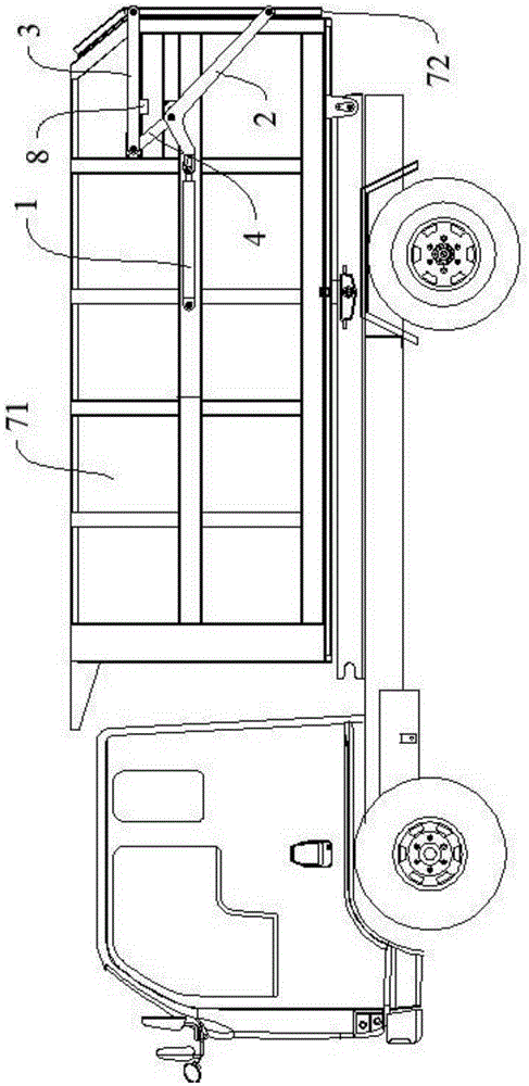 Butt-joint type garbage truck rear door opening and closing device