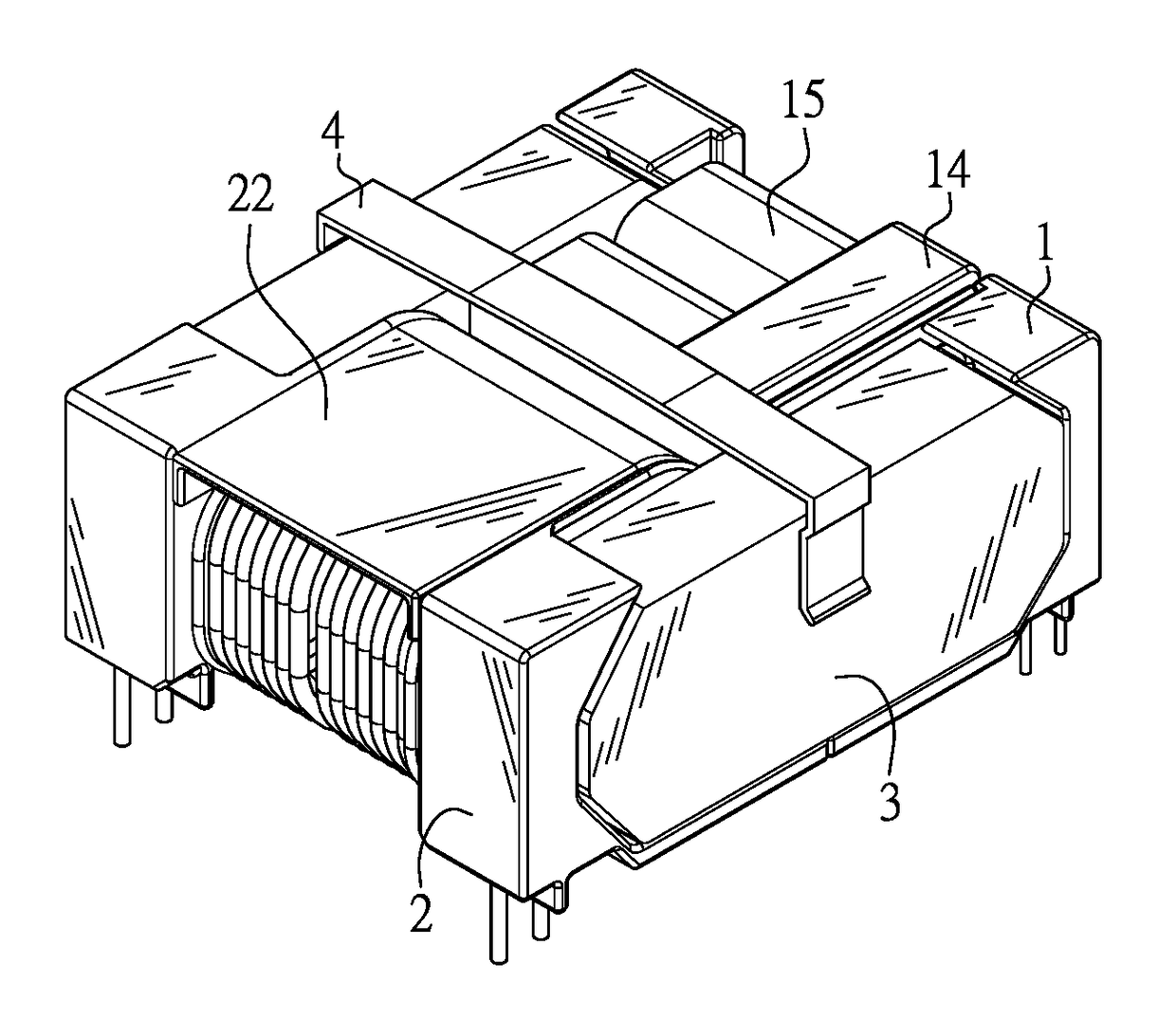 Resonant high current density transformer with improved structure