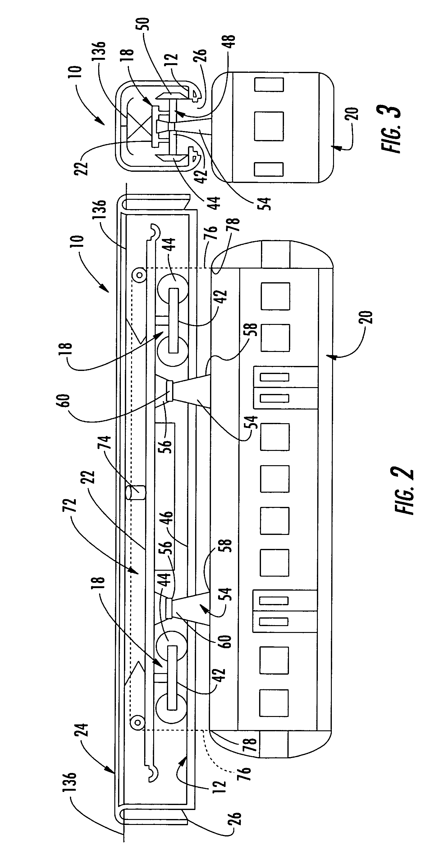 Overhead suspended transportation system and method