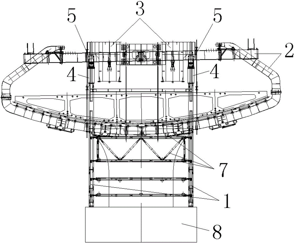 Jack balancing device used for movable formwork and movable formwork