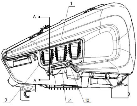 Automobile front combination lamp sealing structure