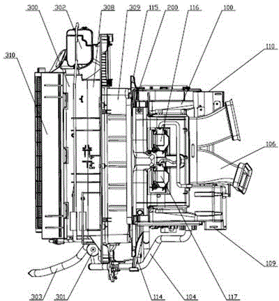 HVAC assembly for truck air conditioner and available to both left hand drive mode and right hand drive mode
